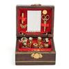 1:12 Dollhouse Miniature Accessories Mini Wooden Jewelry Box Model Toys For Doll House Decoration Vintage Jewel Case