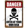 High Definition Metal Tin Sign Funny Warning Signs Retro Humorous Security Plaque Vintage Sarcastic Wall Art Decor for Home Gard