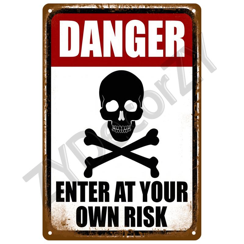 High Definition Metal Tin Sign Funny Warning Signs Retro Humorous Security Plaque Vintage Sarcastic Wall Art Decor for Home Gard