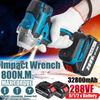 21V 800 N.M 288VF Portable Electric Wrench With 2Battery New Cordless Brushless Impact Wrench Drill