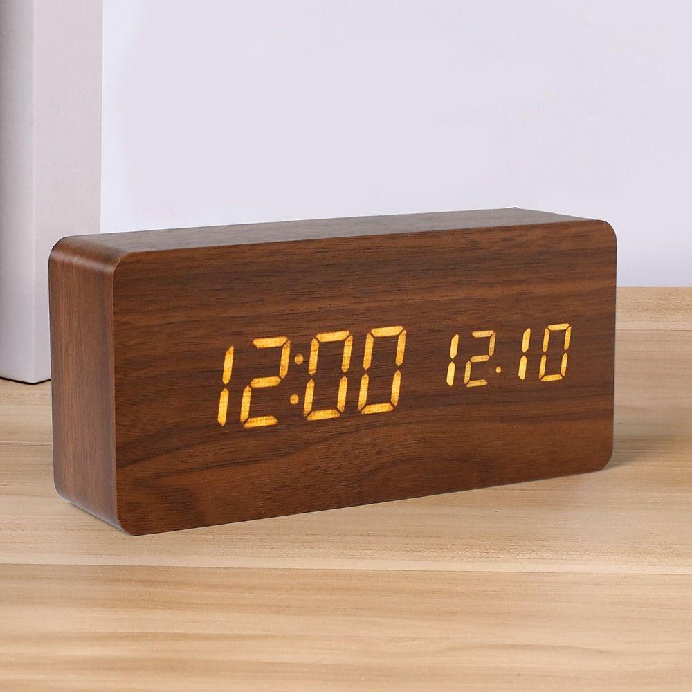 Multi-functional Digital Clock Wood Smart Alarm Clock Versatile Alarm Clock for Bedside