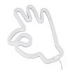 Hand Finger Neon Light OK Shaped LED Neon Sign Battery USB and Battery Powered Wall Decor Light for Home Bedroom