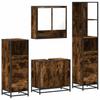 4 Piece Bathroom Furniture Set Smoked Oak Wood Based Material