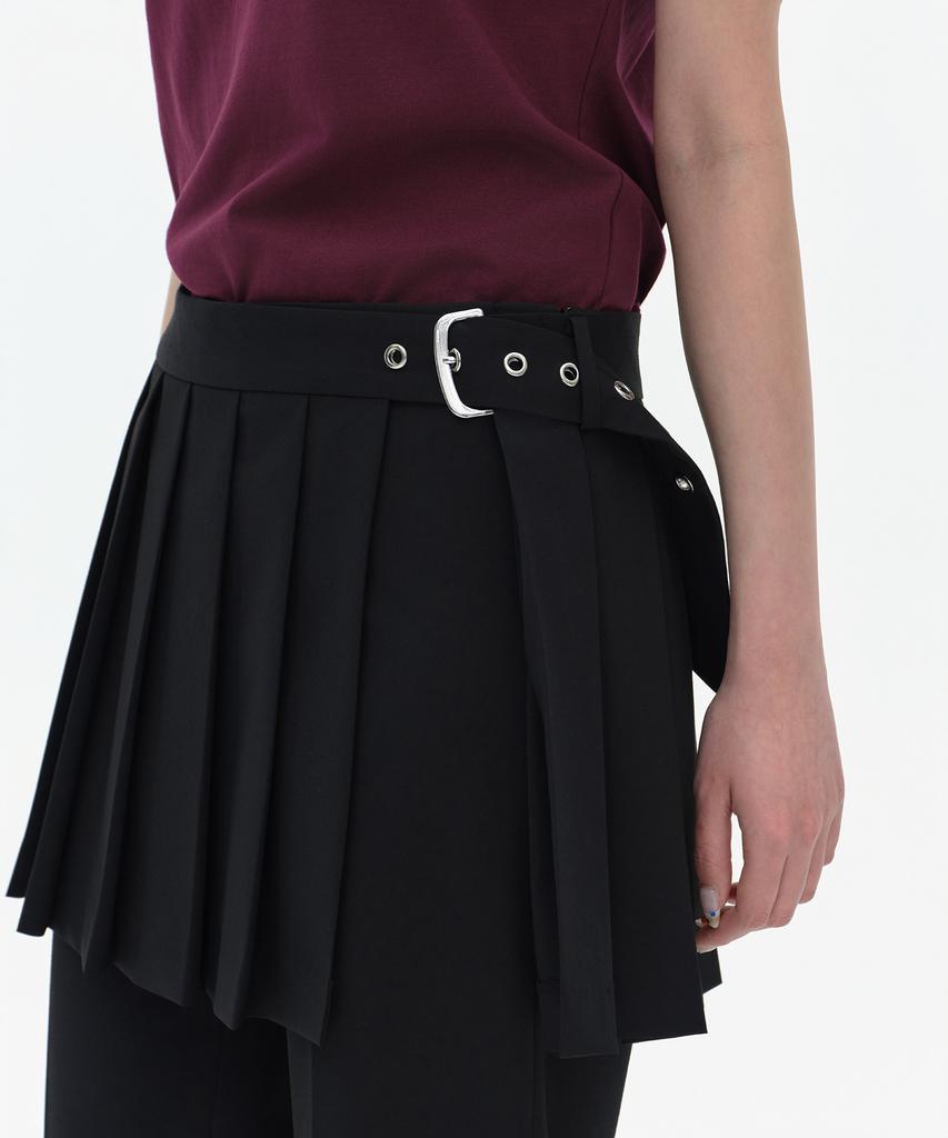 MUSINSA STANDARD WOMAN Women'S Detachable Pleated Mini Skirt Slacks [Black]