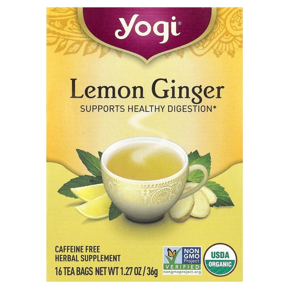 Yogi Tea Lemon Ginger Caffeine-Free Herbal Tea 16 Tea Bags 1.27 oz (36g)