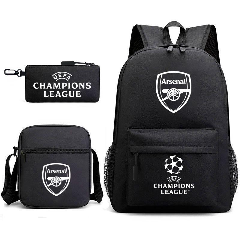 Zaino da Tifoso di Calcio per Bambini e Ragazzi Manchester United Semplice Casual Zaino Giornaliero Borsa a Spalla con Astuccio