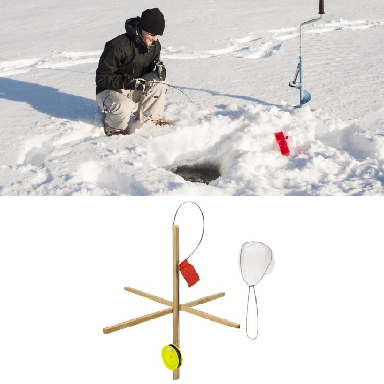 Flexible Wood Constructed Winter Fishing Measure Highlighting Crack Resistant Building And Simple Visual Appeal