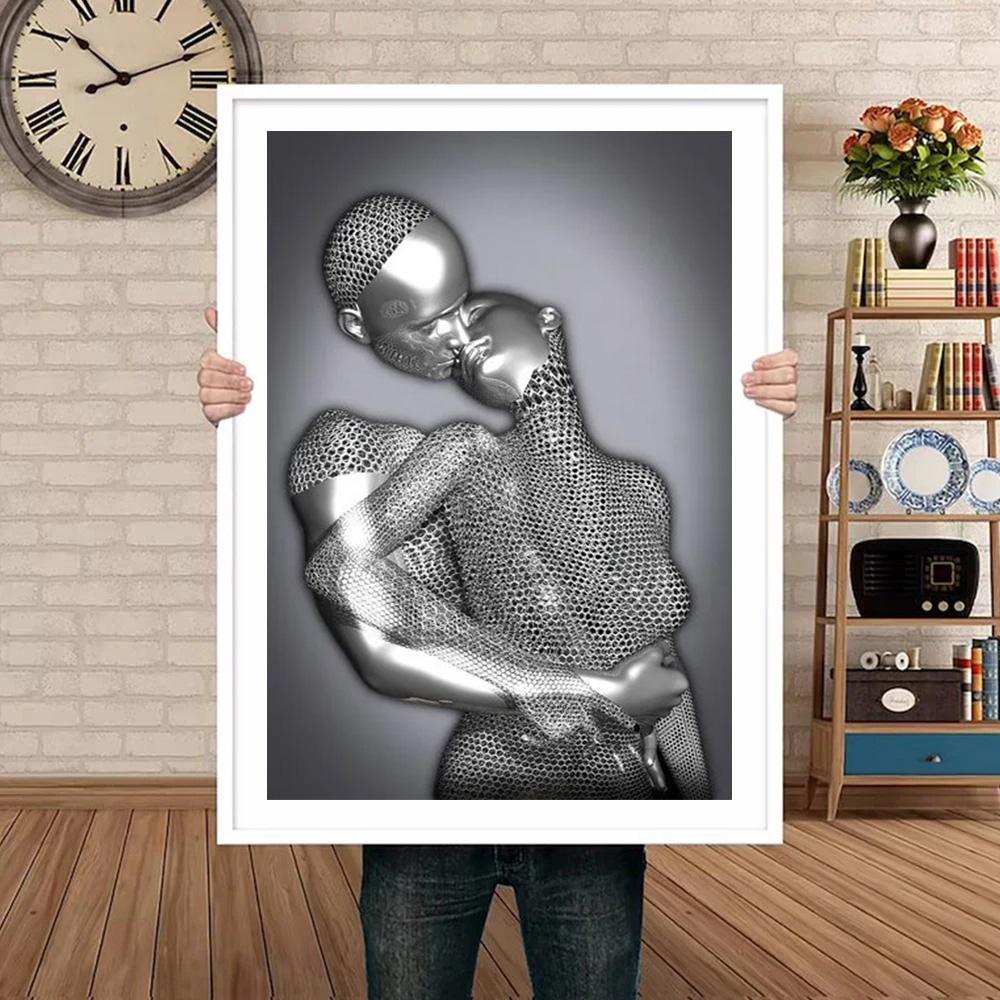 

Абстрактная металлическая фигура статуя искусство холст живопись романтический постер и принты настенные картины современная гостиная домашний декор БЕЗ рамы 50x75cm