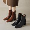 Krazing Pot Mikrofaser Winter Mittelhohe Absätze Chelsea Boots Damen Reißverschluss Größe 43 Streetwear Stretch Stiefeletten