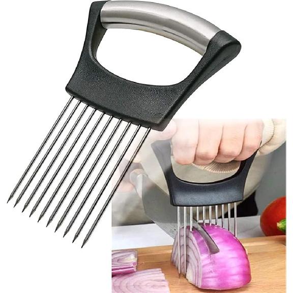 Stainless Steel Onion Slicer Holder Multipurpose Meat Tenderizers Vegetable Potato Tomato Lemon Cutting Tool Kitchen Gadgets 4