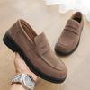 Fashion Retro Business Casual Shallow Mouth Thick Soled Shoes for Men 2025 Autumn New Comfortable Versatile British Style Loafers Shoes