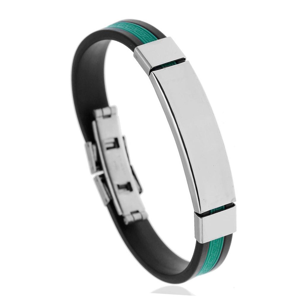 Modisches Herrenarmband Edelstahl-Schnalle Silikon-Armband Basketball Sportarmband Einfacher Schmuck Geschenk