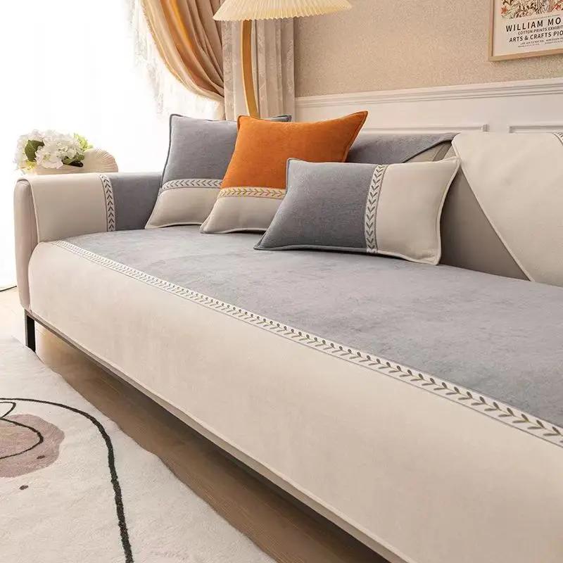 Chenille Sofa Cushion All-season Simple Modern Non Slip Universal Cover for Backrest Towel and Cloth