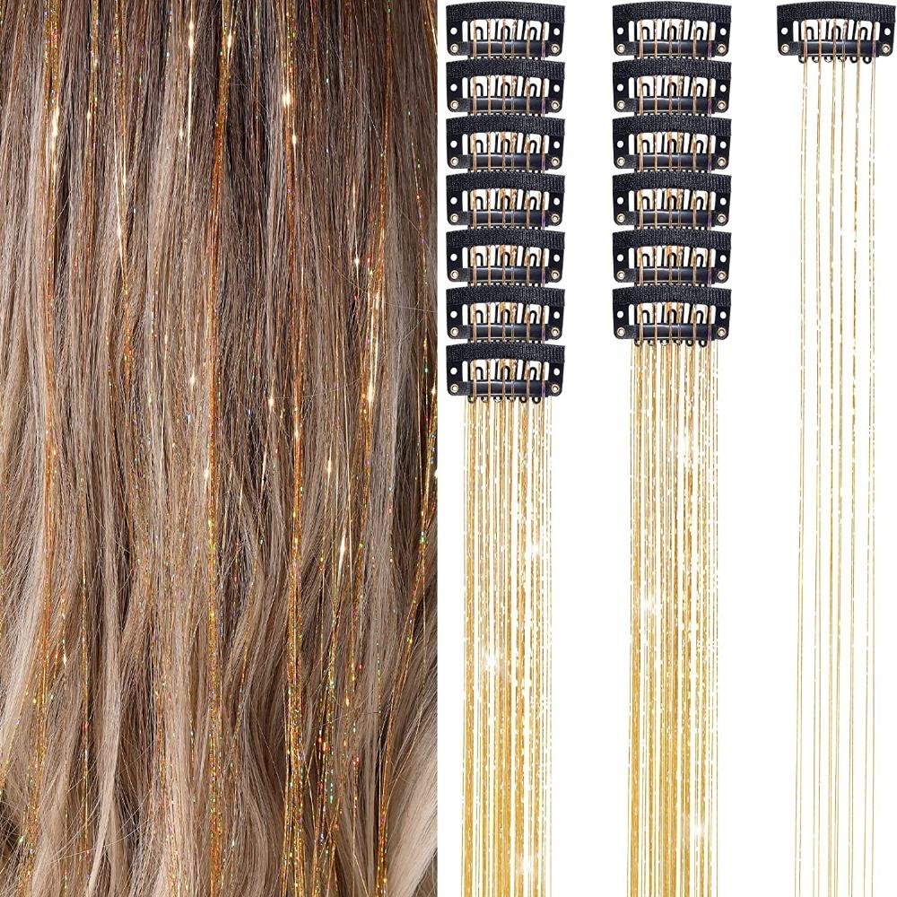 Highlights Clip Clip in Hair Extensions Colored Fairy Hair Hair Highlights Shiny Synthetic Hair Extension Clip