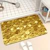 1Pcs Anti Fatigue Kitchen Rugs, Golden Coin Print Waterproof Non-Slip Thick Cushioned Kitchen Mat Heavy Duty Comfort Standing Mat for Kitchen