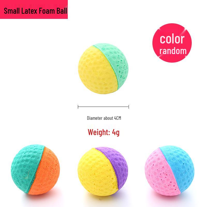 

Latex Foam Cat Toy with Feathers - Interactive Chasing Ball for Self-Amusement Random Color