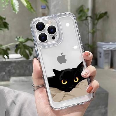 Cățel Negru Funny Cuplu Carcasă Telefon Moale Pentru iPhone 17 16 15 14 13 12 11 Pro Max  7 8 Plus Rezistentă la Șocuri Silicon Transparentă