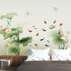 Large Chinese Style Lotus Wall Sticker Decal for Living Room TV Background Bedroom Home Decor Self Adhesive Wallpaper