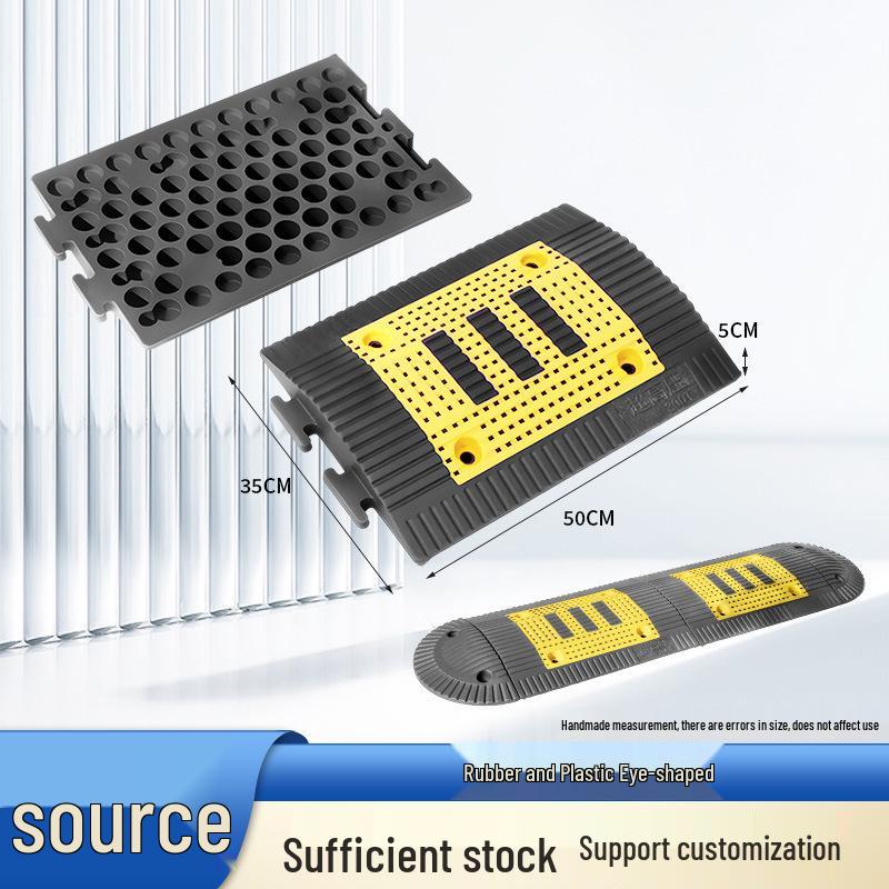 In-Stock Durable Speed Bumps: Thickened Rubber & Plastic for Parking Lot Safety