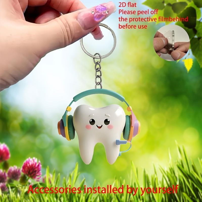 Double Texture Tooth Auto Hanging Pendant Ornament Craft Adjustable Decoration Suitable For Christmas Birthdays Travel