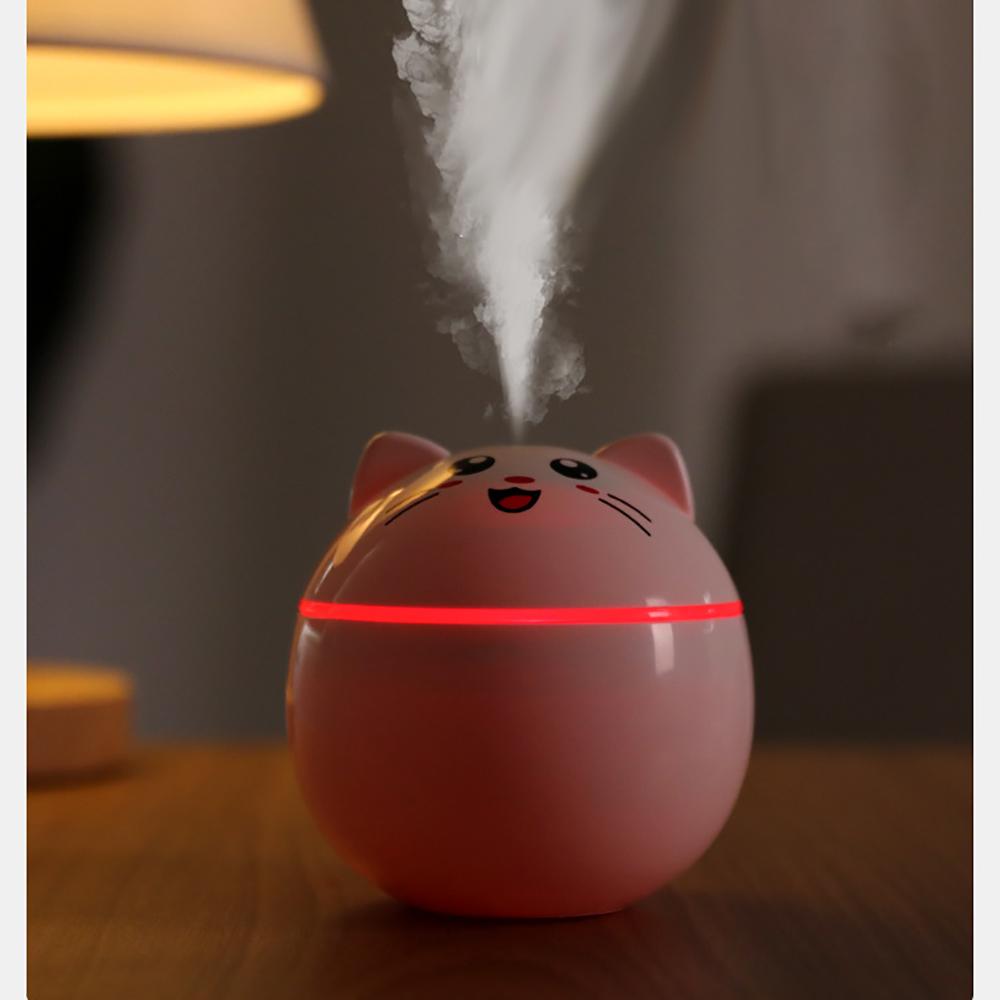 Home Car Air Humidifier Ultrasonic Aroma Diffuser Cute Cat Mini Freshener 300ML