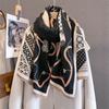Winter Warm Cashmere Horsehead Animal Printing Scarf For Women Luxury Print Pashmina Shawl Wrap Neckerchief Scarves
