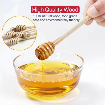 1PCS Honey Stir Bar Mixing Handle Jar Spoon Practical Wood Dipper Honey Long Stick Supplies Honey Dessert Spoon Kitchen Tools