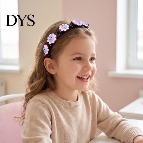 Non Slip Plastic Hair Bands Fashionable Flower/Fruit Headband with Clips for Girls, Accessory Thick Decorative Headwear Shower and Thin Hair,