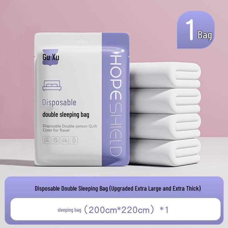 100% Baumwolle Dickes Einweg-Bettwäsche-Set: Bettlaken, Bettbezug & Kissenbezug - Tragbar, Schmutzabweisend für Hotel & Reise