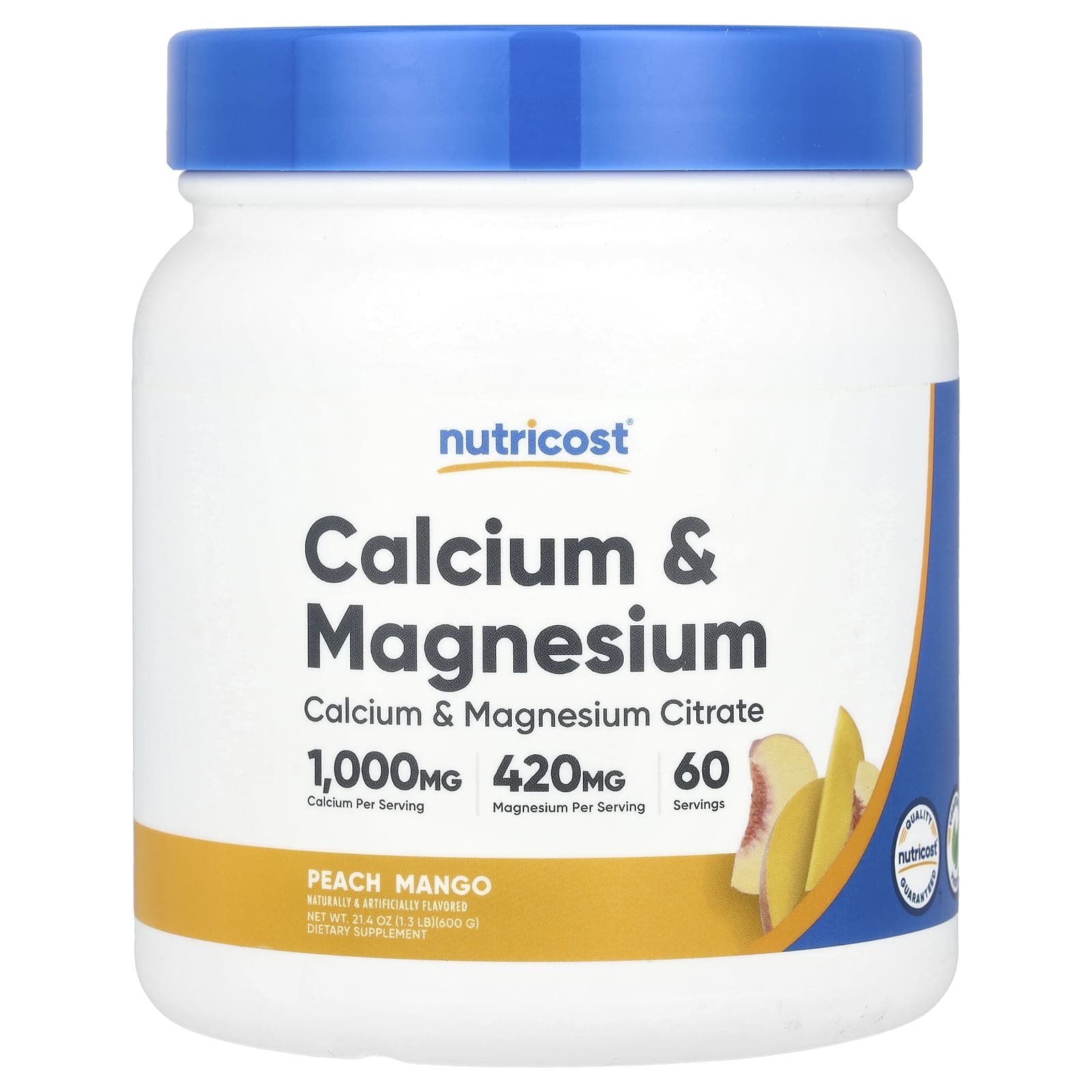 

Calcium & Magnesium, Peach Mango, 600G (21.4Oz)