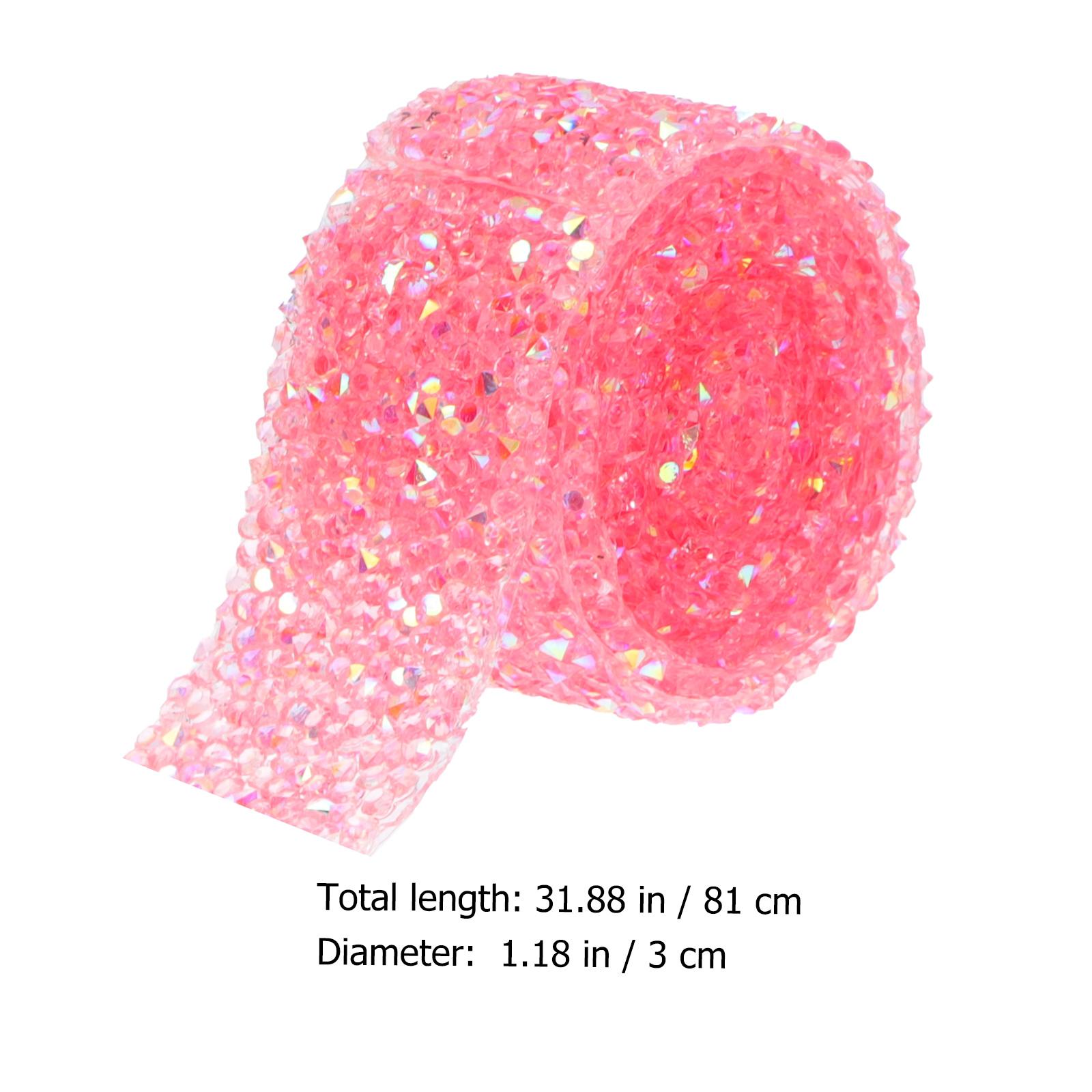 

1 Roll Double-Sided Adhesive Diamond Ribbon For Clothes Diy Durable Craft Decoration Material Sewing Wedding Party Gift рожевий