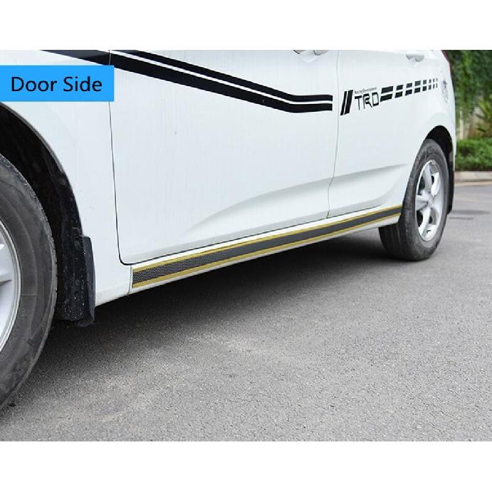 Autocolante pentru stilul mașinii Protector pentru prag de ușă anti zgârieturi Bandă de cauciuc Fibră de carbon Film de protecție pentru prag de mașină