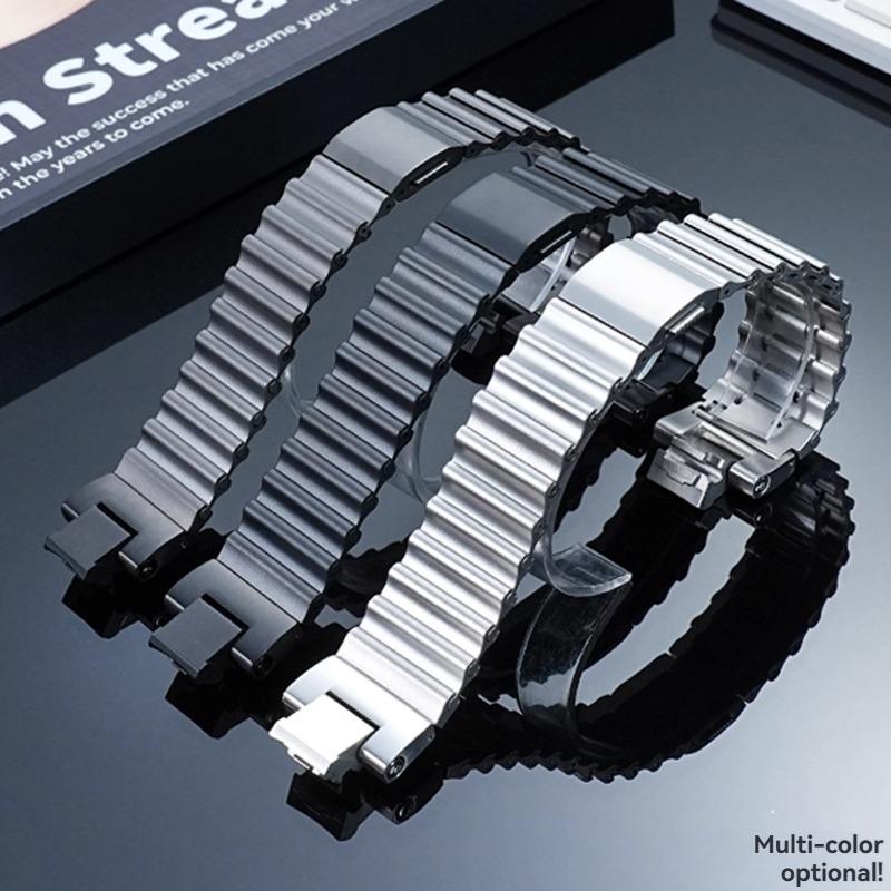 For Casio G-SHOCK Series Black Warrior GST-B400 Modified Steel Strap Stainless Steel Watch Strap Men's Trendy Accessories