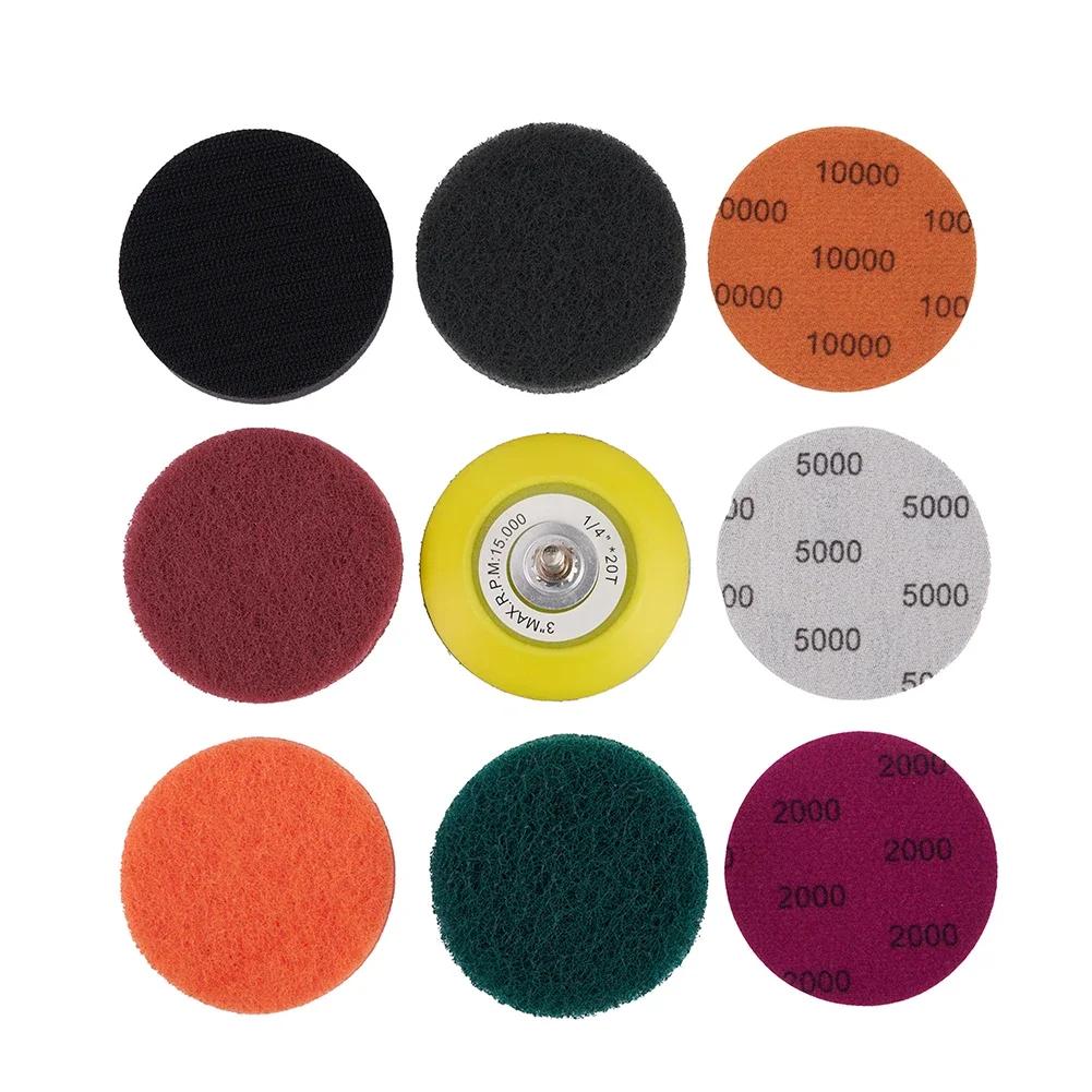 Car Headlight Polish Pad Kit Waterproof Scouring Mat Soft Sponge Interface Buffering Pad With Sanding Discs & Interface Pad