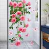 Condessacity Rosa Blumenwand Stilvolle Pflanzen- und Blumenwand Abnehmbar Wasserdicht Wand Wandglas Badezimmer Glaswand Dekor Aufkleber, Rosen, Aufkleber,