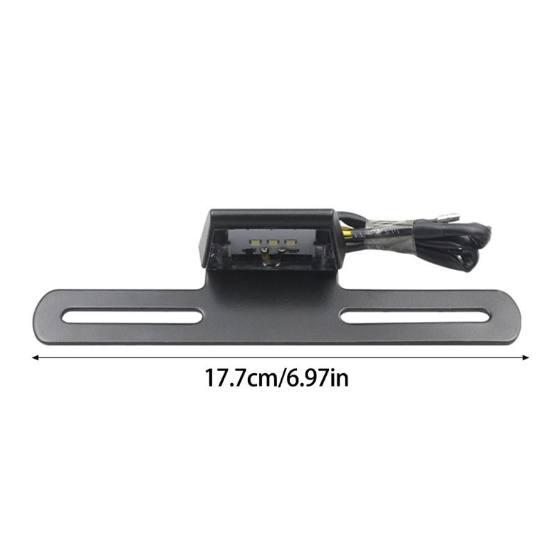 Aluminum Motorcycle License Number Plates Holder Frame with LED Light Tail Lamp LED Light Bracket