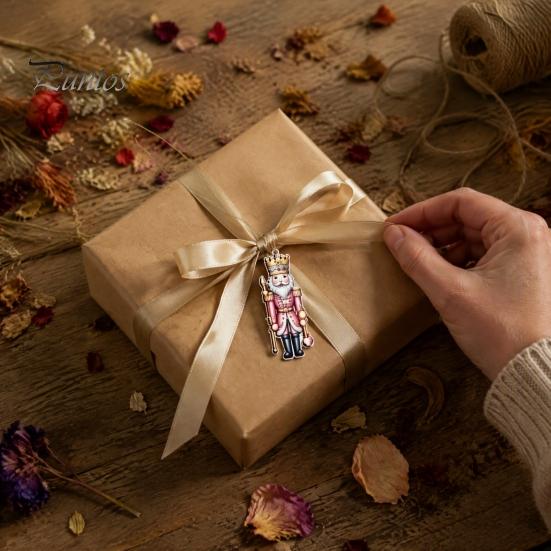 Christmas Tree Hanging Nutcracker Ornaments for Tree, Wooden Soldier Exquisite Photo Props Decoration, 2D Flat Pendants Xmas Holiday Party Decor