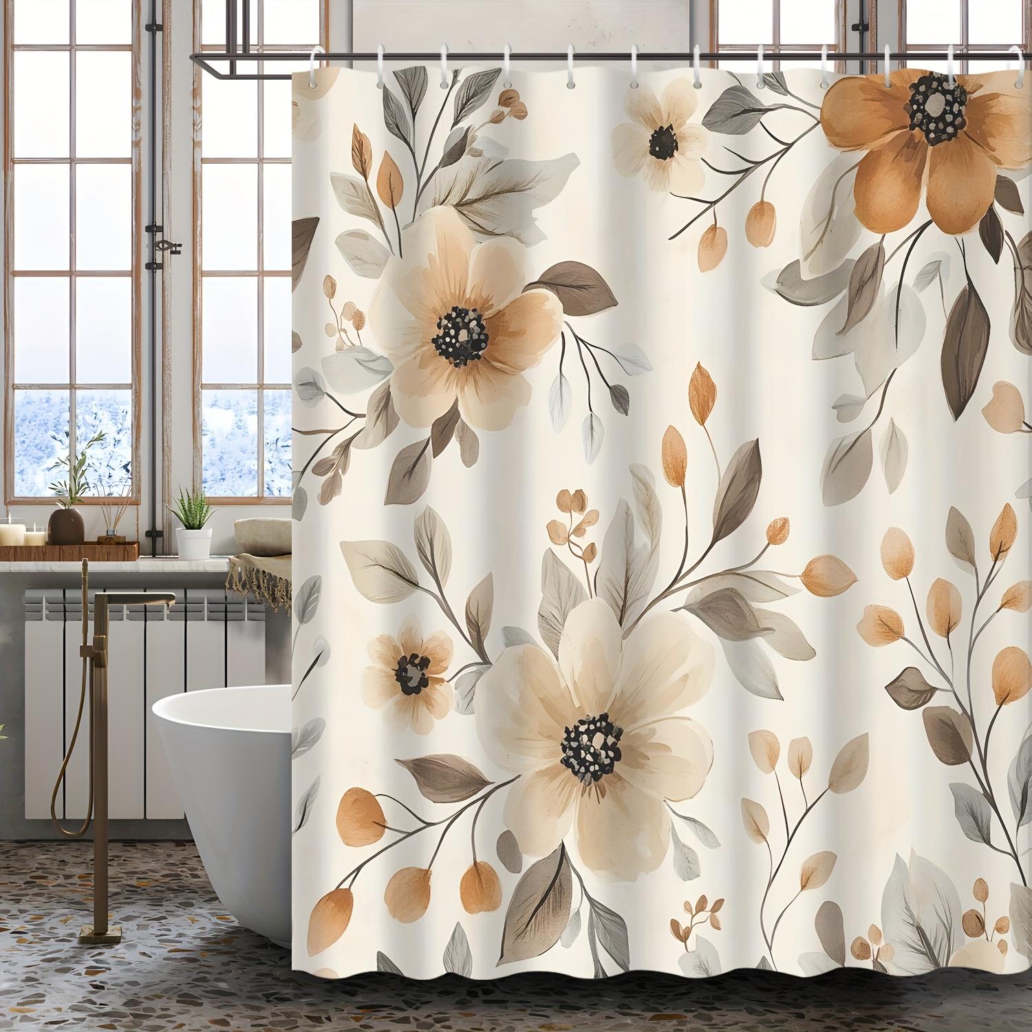 

Colorful Bohemian Floral Shower Curtain - Modern Abstract Design, Polyester Fabric | Bathroom Decorative Partition Curtain W60H190(CM)-1 Pcs