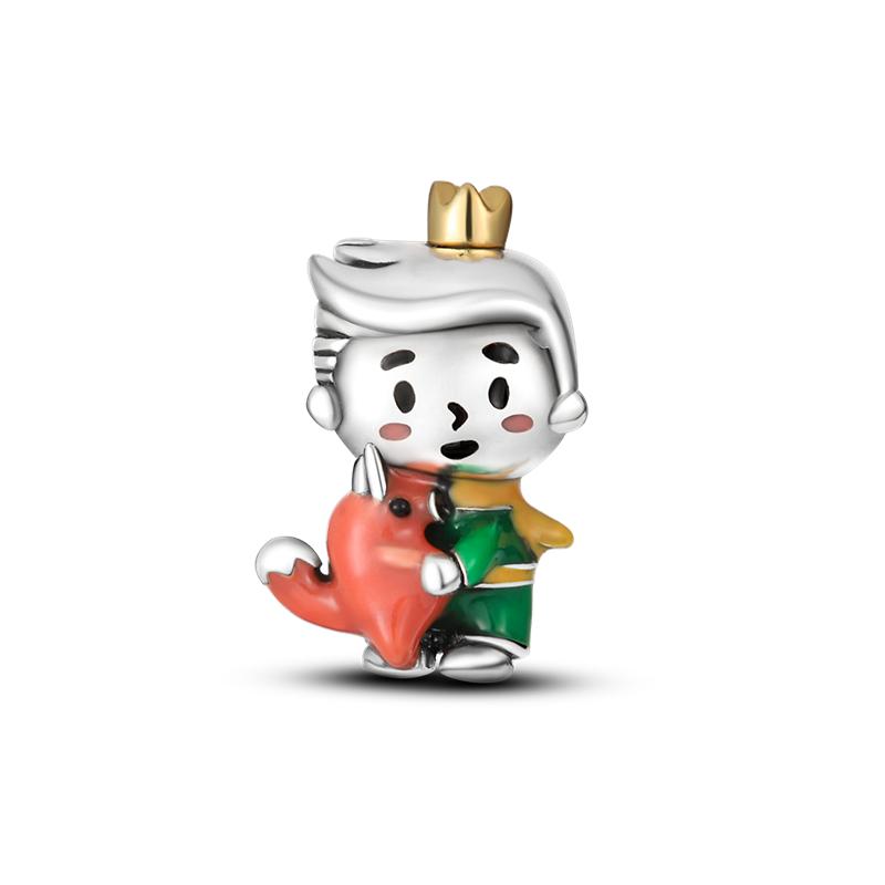 Lovely Robot Dangle Charms Girl Boy Mechanic Bot Bead Fit Original Bangle Bracelet Necklace Copper Pendant Jewelry