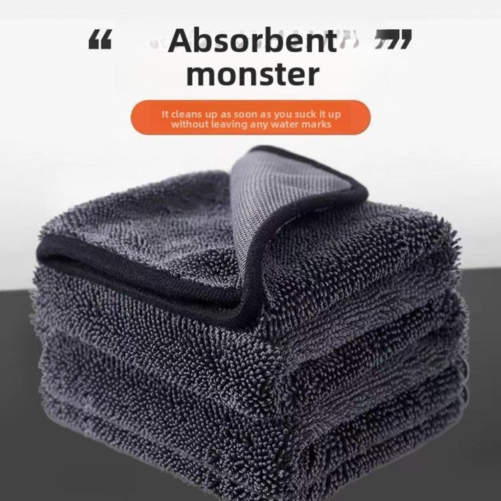 Dark Gray Car Ultra-fine Fiber Towel, Extra Large Strong Absorbent Car Wash Cloth, Tool Car Towel, Vehicle External Maintenance Ultra-fine Fiber Cloth