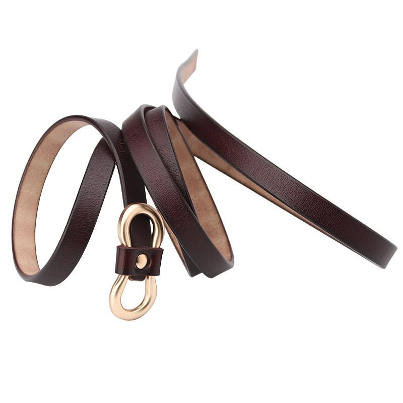 Womens Faux Leather Thin Belt With Knot Closure For Street Style And Daily Wear