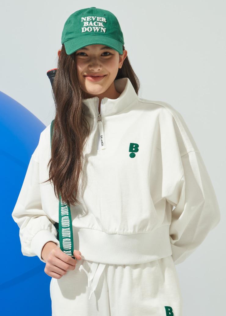 Blue Dot Oversized Half-Zip Sweatshirt_Wh 85