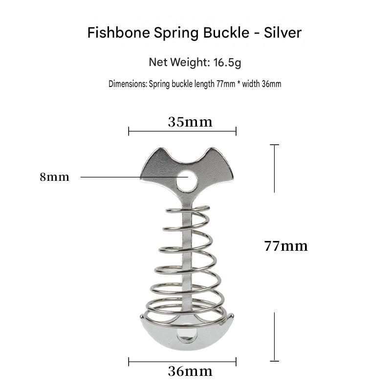 Anchor Type Fishbone Spring Fixed Tent Pegs Aluminum Alloy 4mm Thick for Outdoor Camping Deck Plank Road Windproof Rope