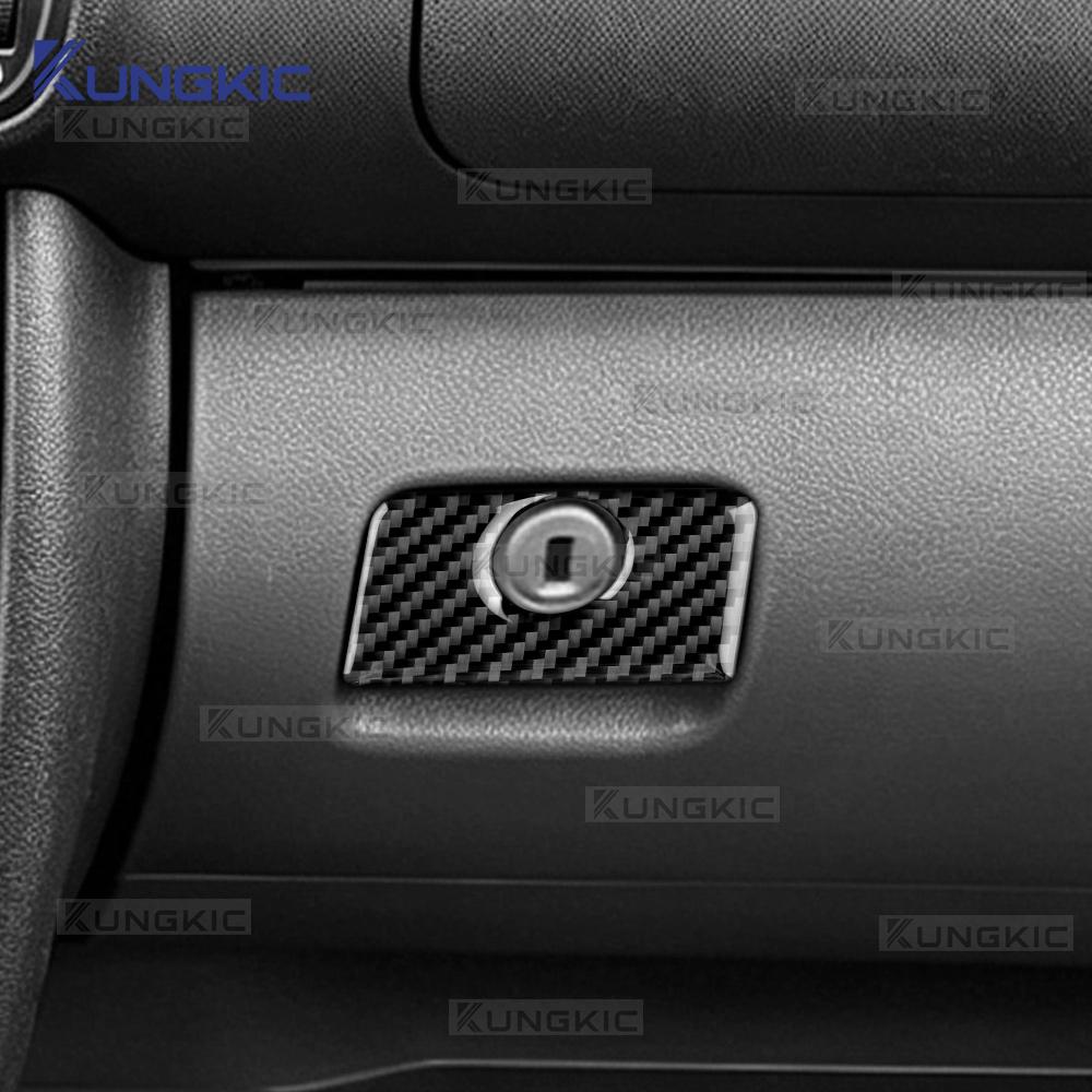 Real Soft Carbon Fiber for SEAT Leon 1999 2000 2001 2002 2003 2004 Passenger Glove Box Button Trim Sticker Interior Accessories