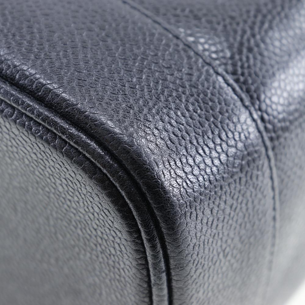 CHANEL Vanity Handbag COCO Mark black Caviar skin Women Used