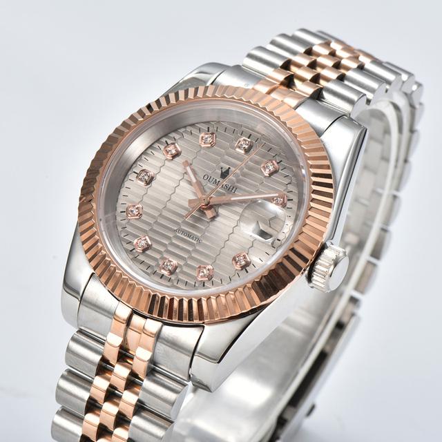 Montre à mouvement NH35, montre d'affaires 36mm, montre assemblée pour natation et plongée