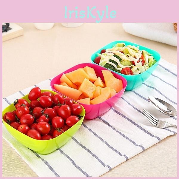 Bunte Quadratische Snackschale aus lebensmittelechtem Kunststoff Kreative Obstschale für das Wohnzimmer