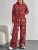 1116 European and American Autumn/Winter Casual Color Patchwork Long-Sleeve Set, Women's Hoodie and Long Pants Set