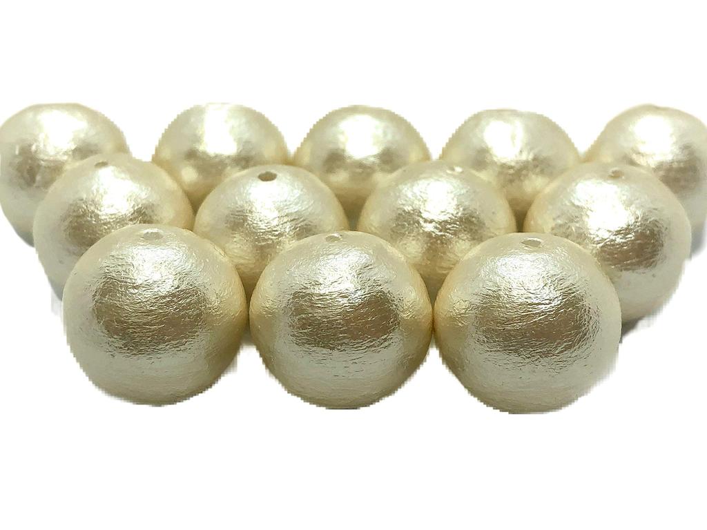 Cotton Pearl 16mm Kiska 100 Pieces Double Hole Made In Japan Large Bag Beads (Kiska)