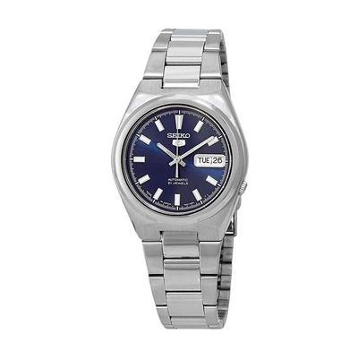Refurbished Seiko 5 Date-Day Stainless Steel Blue Dial 21 Jewels Automatic SNKC51J1 Men's Watch